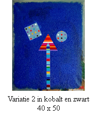 Variatie 2 in kobalt en zwart